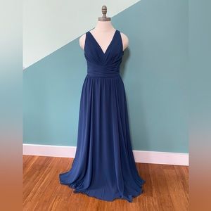Amsale Flat Chiffon Justine Gown in French Blue